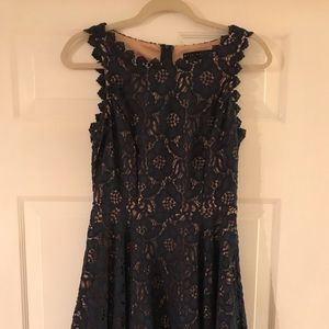 Elegant Navy Lace Dress